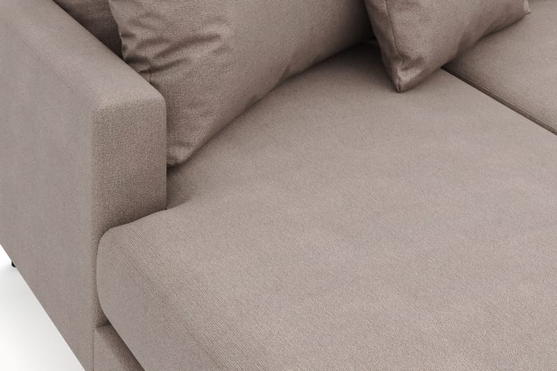Menard 4-sits Högervänd U-formad Soffa med Divan och Schäslong i Tyg - Brun - Möbler - Vardagsrum - Soffor - U-soffor