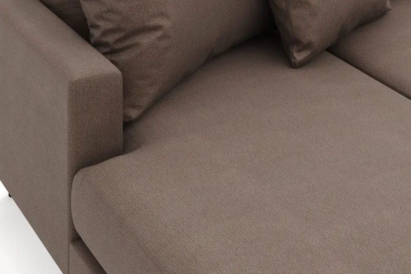 Menard 4-sits Högervänd U-formad Soffa med Divan och Schäslong i Tyg - Brun - Möbler - Vardagsrum - Soffor - U-soffor