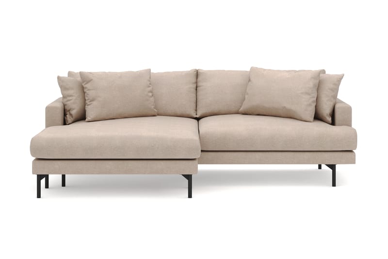 Menard 4-sits Vänstervänd L-formad Divansoffa i Tyg, Beige