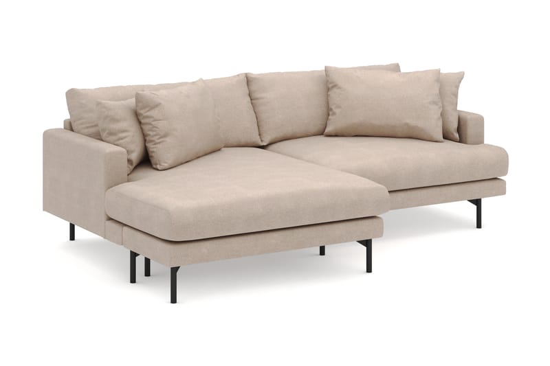 Menard 4-sits Vänstervänd L-formad Divansoffa i Tyg - Beige - Möbler - Vardagsrum - Soffor - Divansoffa & schäslong