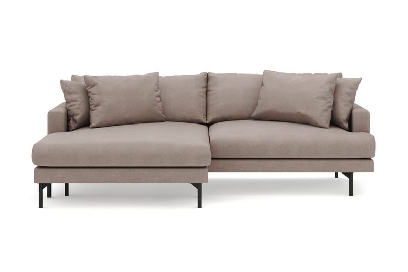 Menard 4-sits Vänstervänd L-formad Divansoffa i Tyg - Brun - Möbler - Vardagsrum - Soffor - Divansoffa & schäslong
