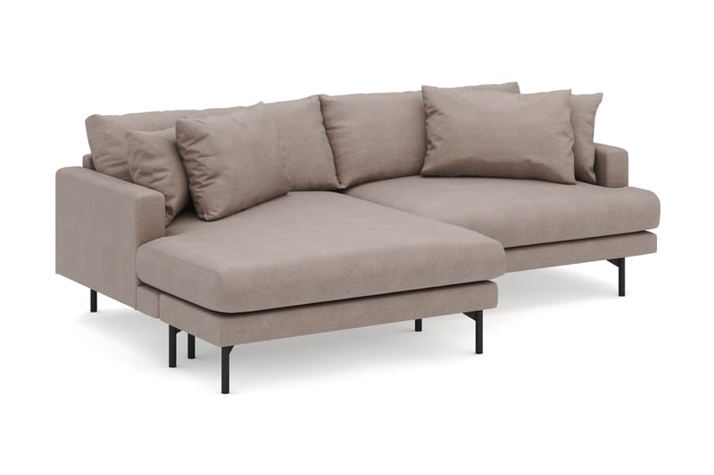 Menard 4-sits Vänstervänd L-formad Divansoffa i Tyg - Brun - Möbler - Vardagsrum - Soffor - Divansoffa & schäslong