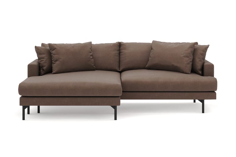 Menard 4-sits Vänstervänd L-formad Divansoffa i Tyg - Brun - Möbler - Vardagsrum - Soffor - Divansoffa & schäslong