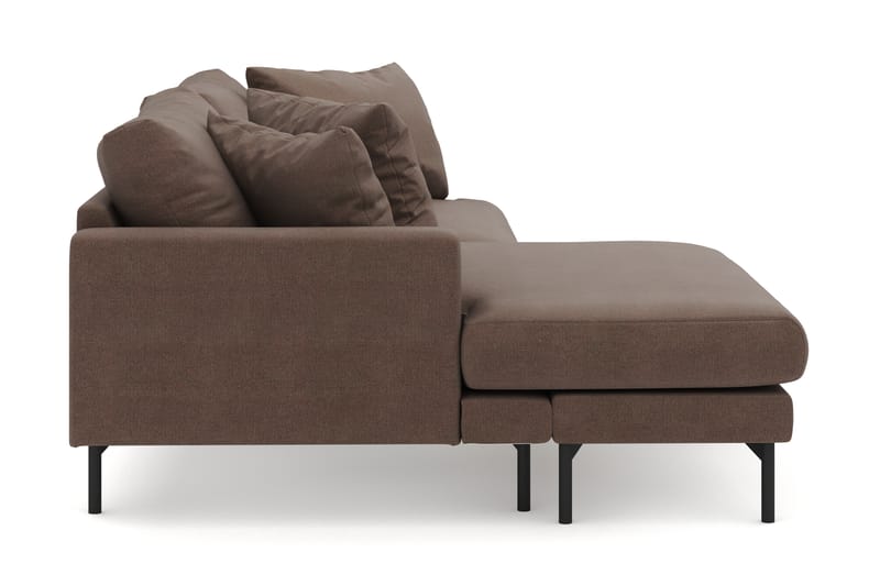 Menard 4-sits Vänstervänd L-formad Divansoffa i Tyg - Brun - Möbler - Vardagsrum - Soffor - Divansoffa & schäslong