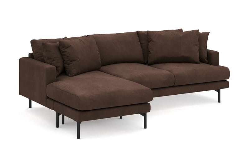 Menard 4-sits Vänstervänd L-formad Djup Divansoffa i Manchester - Brun - Möbler - Vardagsrum - Soffor - Divansoffa & schäslong