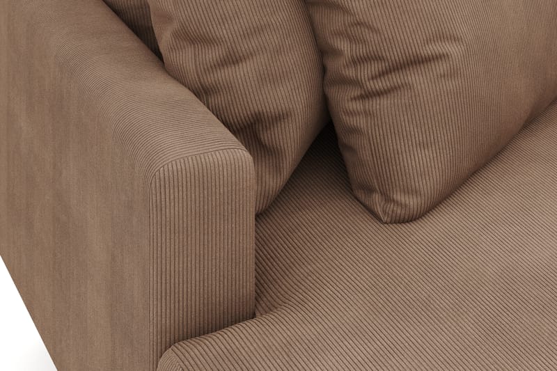 Menard 4-sits Vänstervänd L-formad Djup Divansoffa i Manchester - Brun - Möbler - Vardagsrum - Soffor - Divansoffa & schäslong