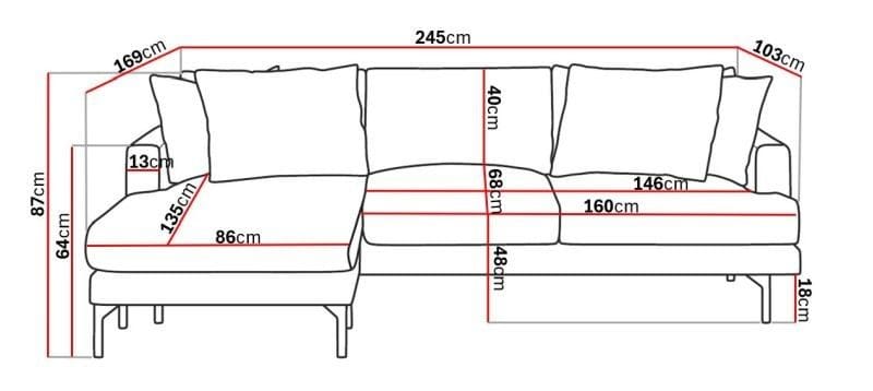 Menard 4-sits Vänstervänd L-formad Djup Divansoffa i Manchester - Greige - Möbler - Vardagsrum - Soffor - Divansoffa & schäslong