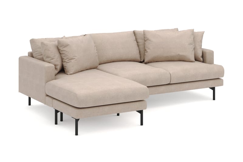Menard 4-sits Vänstervänd L-formad Djup Divansoffa i Tyg - Beige - Möbler - Vardagsrum - Soffor - Divansoffa & schäslong