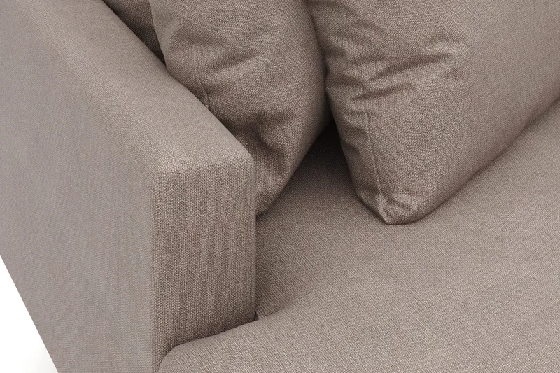 Menard 4-sits Vänstervänd L-formad Djup Divansoffa i Tyg - Brun - Möbler - Vardagsrum - Soffor - Divansoffa & schäslong