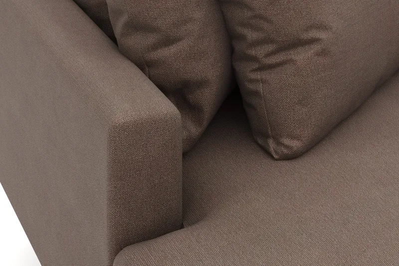 Menard 4-sits Vänstervänd L-formad Djup Divansoffa i Tyg - Brun - Möbler - Vardagsrum - Soffor - Divansoffa & schäslong