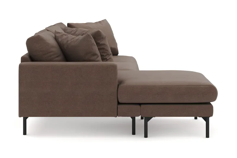 Menard 4-sits Vänstervänd L-formad Djup Divansoffa i Tyg - Brun - Möbler - Vardagsrum - Soffor - Divansoffa & schäslong