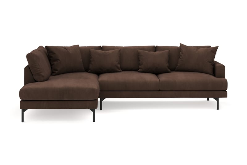 Menard 4-sits Vänstervänd L-formad Djup Schäslongsoffa i Manchester - Brun - Möbler - Vardagsrum - Soffor - Divansoffa & schäslong