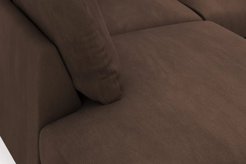 Menard 4-sits Vänstervänd L-formad Djup Schäslongsoffa i Manchester - Brun - Möbler - Vardagsrum - Soffor - Divansoffa & schäslong