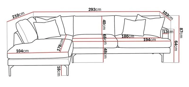 Menard 4-sits Vänstervänd L-formad Djup Schäslongsoffa i Manchester - Greige - Möbler - Vardagsrum - Soffor - Divansoffa & schäslong