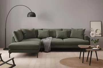 Menard 4-sits Vänstervänd L-formad Djup Schäslongsoffa i Manchester - Mörkgrön - Möbler - Vardagsrum - Soffor - Divansoffa & schäslong