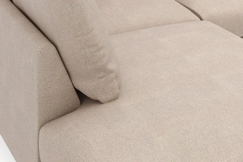 Menard 4-sits Vänstervänd L-formad Djup Schäslongsoffa i Tyg - Beige - Möbler - Vardagsrum - Soffor - Divansoffa & schäslong
