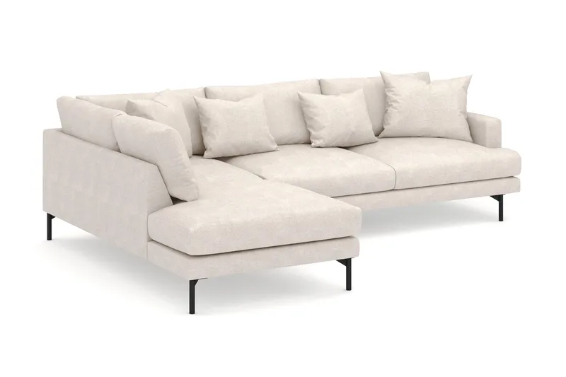 Menard 4-sits Vänstervänd L-formad Djup Schäslongsoffa i Tyg - Beige - Möbler - Vardagsrum - Soffor - Divansoffa & schäslong