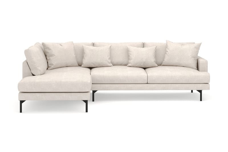Menard 4-sits Vänstervänd L-formad Djup Schäslongsoffa i Tyg - Beige - Möbler - Vardagsrum - Soffor - Divansoffa & schäslong
