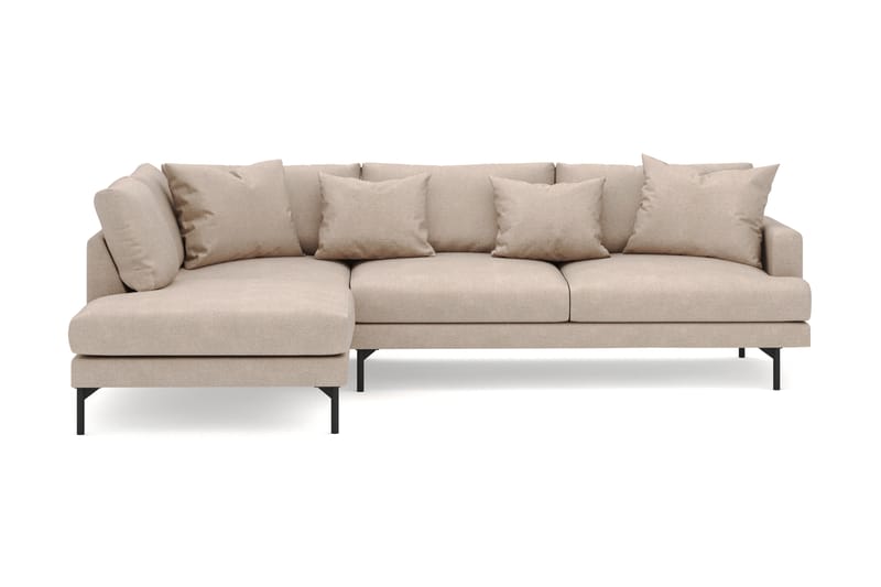 Menard 4-sits Vänstervänd L-formad Djup Schäslongsoffa i Tyg - Beige - Möbler - Vardagsrum - Soffor - Divansoffa & schäslong