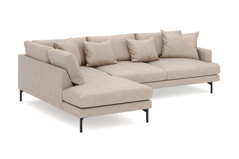 Menard 4-sits Vänstervänd L-formad Djup Schäslongsoffa i Tyg - Beige - Möbler - Vardagsrum - Soffor - Divansoffa & schäslong