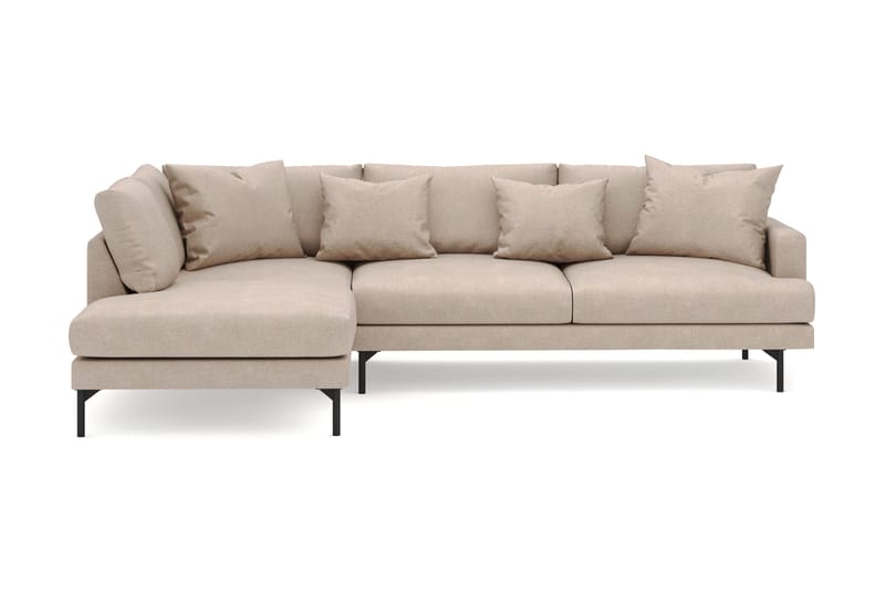 Menard 4-sits Vänstervänd L-formad Djup Schäslongsoffa i Tyg - Beige - Möbler - Vardagsrum - Soffor - Divansoffa & schäslong