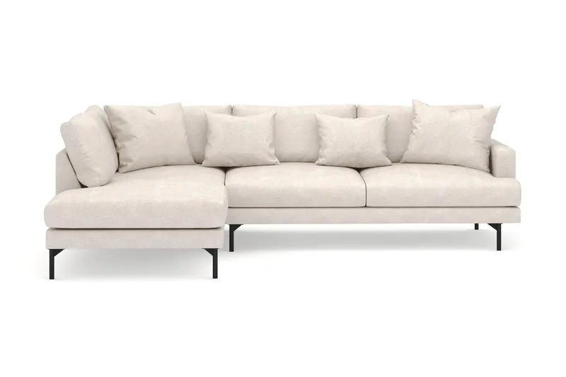 Menard 4-sits Vänstervänd L-formad Djup Schäslongsoffa i Tyg - Beige - Möbler - Vardagsrum - Soffor - Divansoffa & schäslong