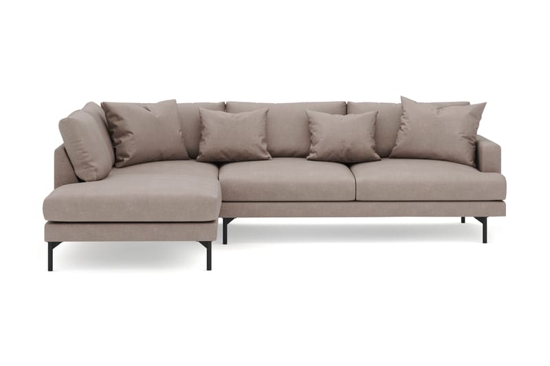 Menard 4-sits Vänstervänd L-formad Djup Schäslongsoffa i Tyg - Brun - Möbler - Vardagsrum - Soffor - Divansoffa & schäslong