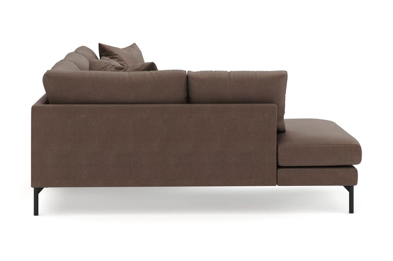 Menard 4-sits Vänstervänd L-formad Djup Schäslongsoffa i Tyg - Brun - Möbler - Vardagsrum - Soffor - Divansoffa & schäslong