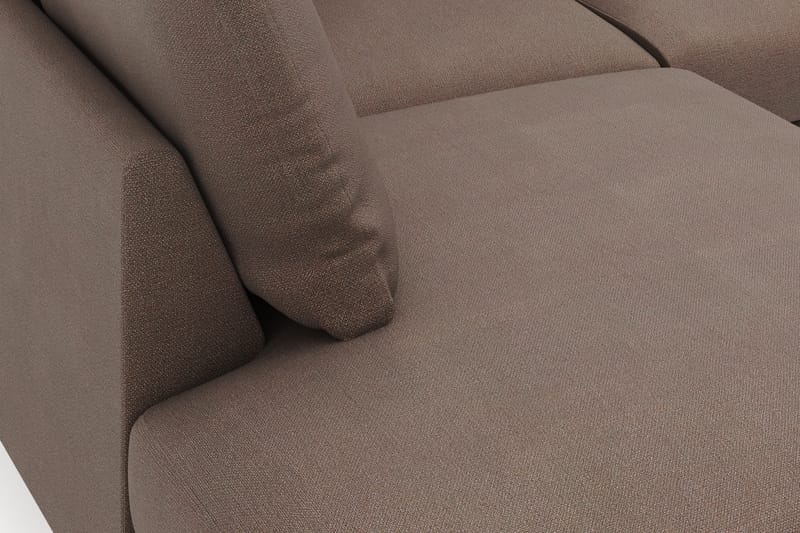 Menard 4-sits Vänstervänd L-formad Djup Schäslongsoffa i Tyg - Brun - Möbler - Vardagsrum - Soffor - Divansoffa & schäslong
