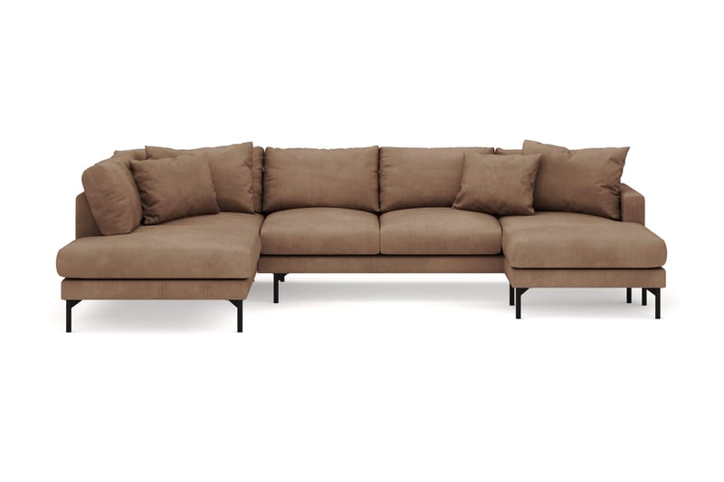 Menard 4-sits Vänstervänd Stor U-formad Djup Large Soffa med Divan och Schäslong i Manchester - Brun - Möbler - Vardagsrum - Soffor - U-soffor