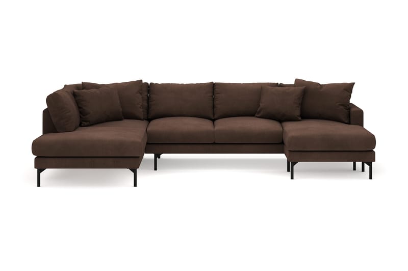 Menard 4-sits Vänstervänd Stor U-formad Djup Large Soffa med Divan och Schäslong i Manchester - Brun - Möbler - Vardagsrum - Soffor - U-soffor