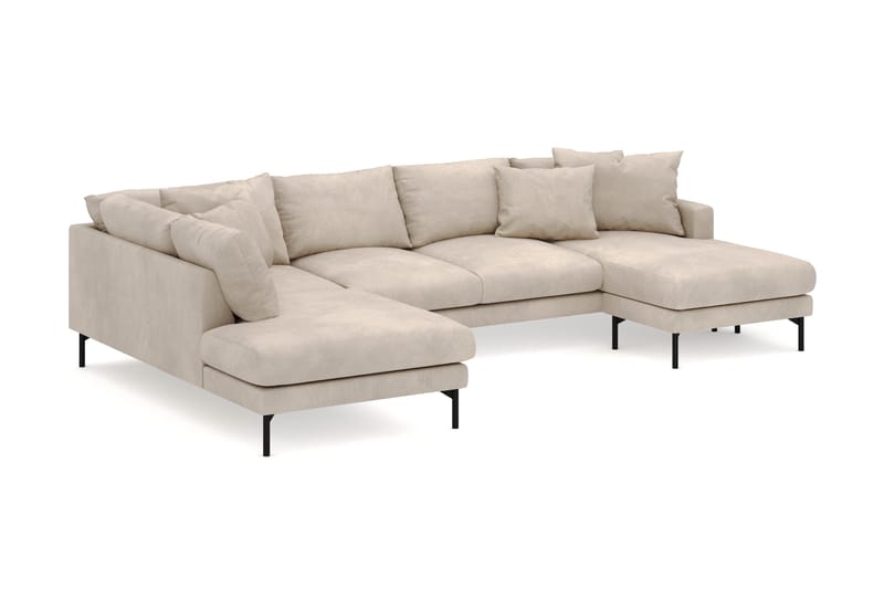 Menard 4-sits Vänstervänd Stor U-formad Djup Large Soffa med Divan och Schäslong i Manchester - Greige - Möbler - Vardagsrum - Soffor - U-soffor