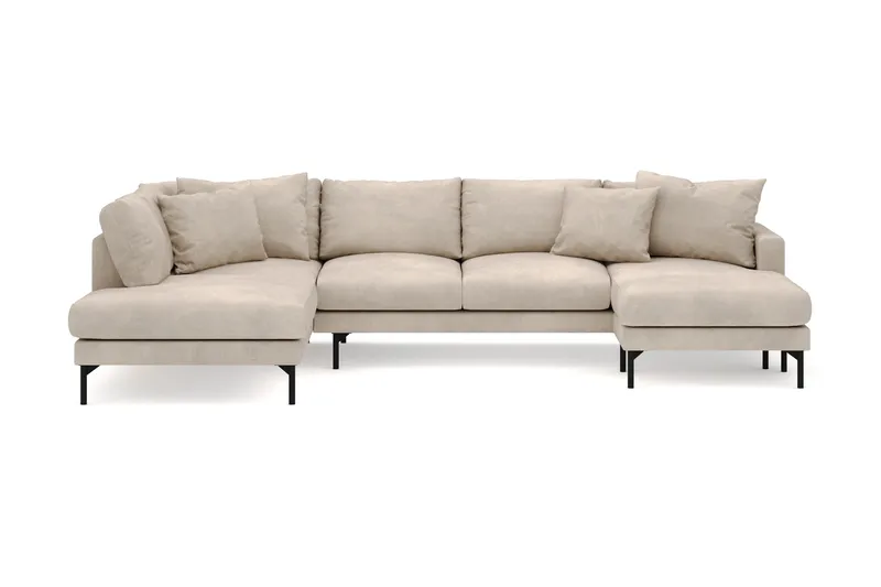 Menard 4-sits Vänstervänd Stor U-formad Djup Large Soffa med Divan och Schäslong i Manchester - Greige - Möbler - Vardagsrum - Soffor - U-soffor