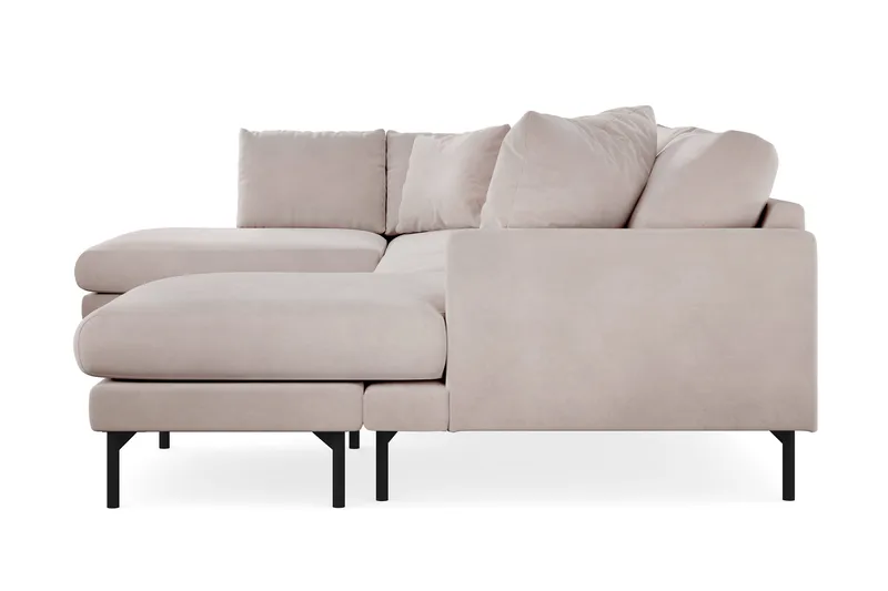 Menard 4-sits Vänstervänd Stor U-formad Djup Large Soffa med Divan och Schäslong i Sammet - Beige - Möbler - Vardagsrum - Soffor - U-soffor