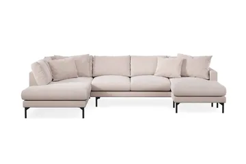 Menard 4-sits Vänstervänd Stor U-formad Djup Large Soffa med Divan och Schäslong i Sammet