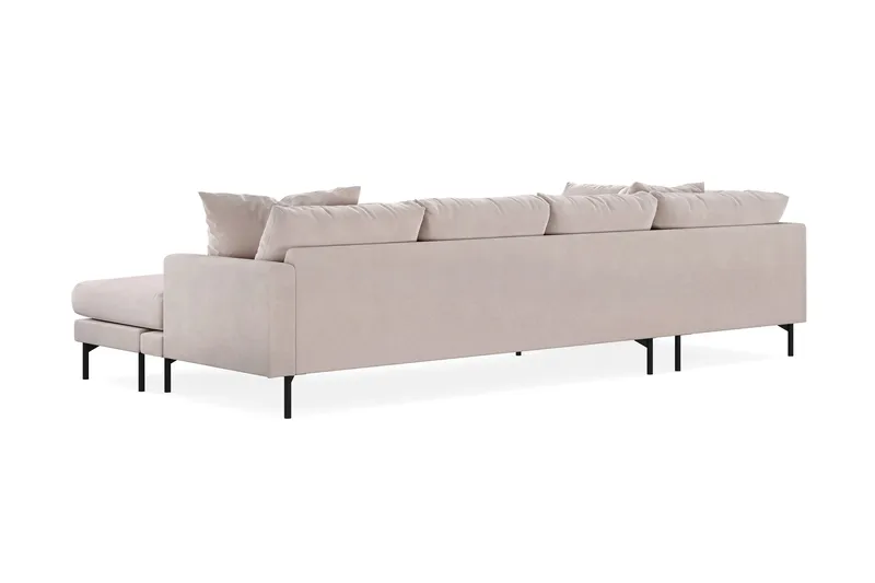 Menard 4-sits Vänstervänd Stor U-formad Djup Large Soffa med Divan och Schäslong i Sammet - Beige - Möbler - Vardagsrum - Soffor - U-soffor
