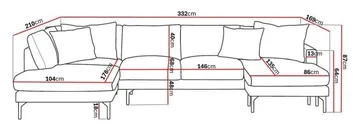 Menard 4-sits Vänstervänd Stor U-formad Djup Large Soffa med Divan och Schäslong i Tyg - Brun - Möbler - Vardagsrum - Soffor - U-soffor