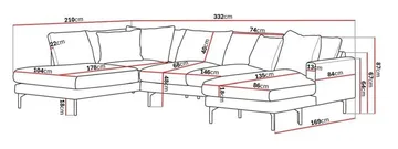 Menard 4-sits Vänstervänd Stor U-formad Djup Large Soffa med Divan och Schäslong i Tyg - Brun - Möbler - Vardagsrum - Soffor - U-soffor