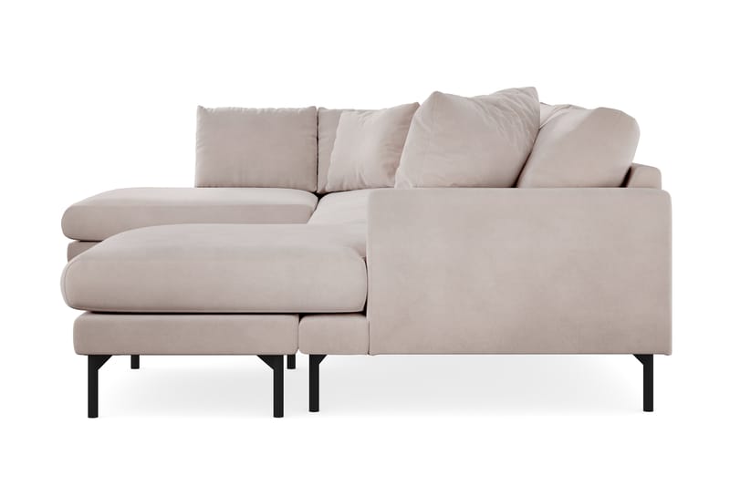 Menard 4-sits Vänstervänd U-formad Large Soffa med Divan och Schäslong i Sammet - Beige - Möbler - Vardagsrum - Soffor - U-soffor