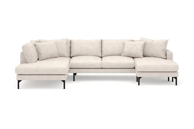 Menard 4-sits Vänstervänd U-formad Large Soffa med Divan och Schäslong i Tyg, Beige