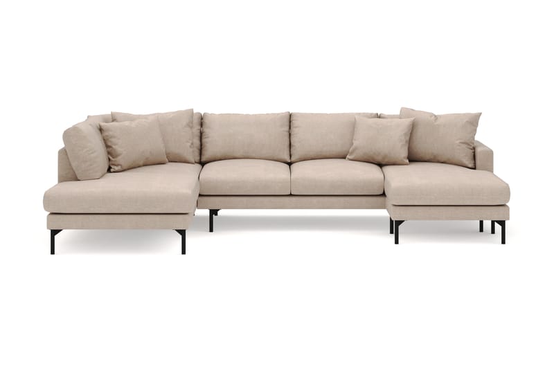 Menard 4-sits Vänstervänd U-formad Large Soffa med Divan och Schäslong i Tyg - Beige - Möbler - Vardagsrum - Soffor - U-soffor