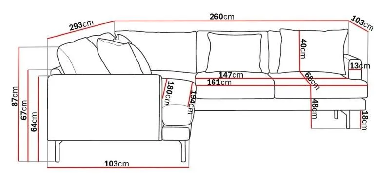 Menard 6-sits Högervänd L-formad Hörnsoffa i Manchester - Brun - Möbler - Vardagsrum - Soffor - Hörnsoffor