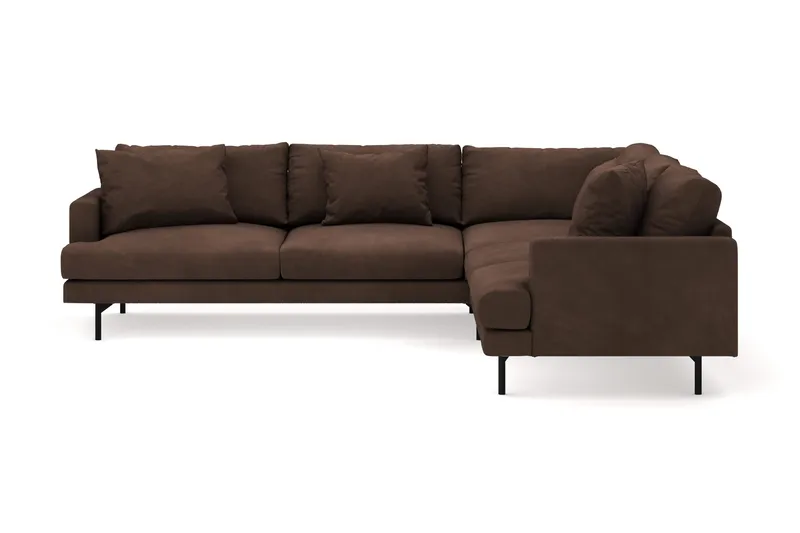 Menard 6-sits Högervänd L-formad Hörnsoffa i Manchester, Brun