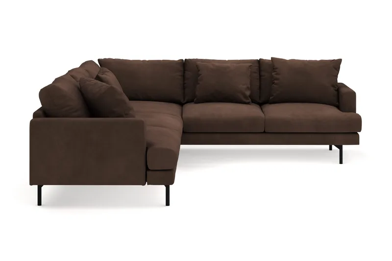 Menard 6-sits Högervänd L-formad Hörnsoffa i Manchester - Brun - Möbler - Vardagsrum - Soffor - Hörnsoffor