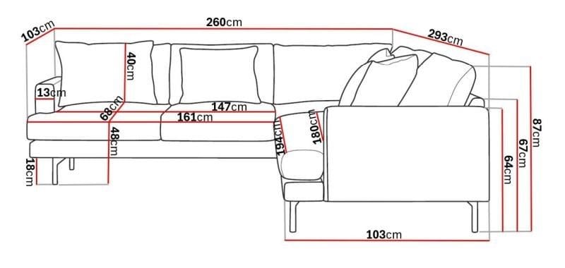 Menard 6-sits Vänstervänd L-formad Hörnsoffa i Manchester - Brun - Möbler - Vardagsrum - Soffor - Hörnsoffor