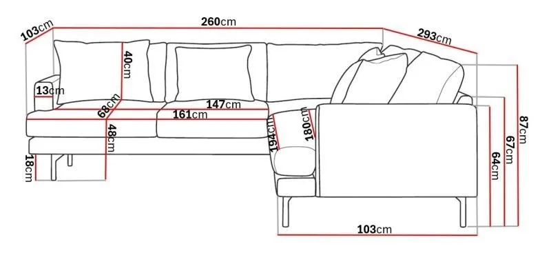 Menard 6-sits Vänstervänd L-formad Hörnsoffa i Manchester - Greige - Möbler - Vardagsrum - Soffor - Hörnsoffor