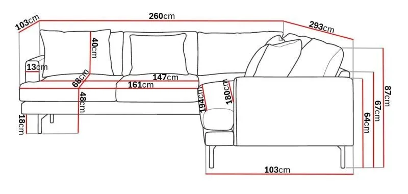 Menard 6-sits Vänstervänd L-formad Hörnsoffa i Manchester - Greige - Möbler - Vardagsrum - Soffor - Hörnsoffor