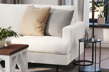 Menard Compact 3-sits Vänstervänd L-formad Divansoffa i Bouclé - Vit - Möbler - Vardagsrum - Soffor - Divansoffa & schäslong