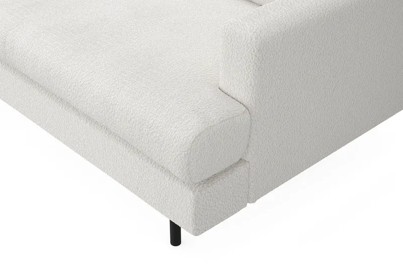 Menard Compact 3-sits Vänstervänd L-formad Divansoffa i Bouclé - Vit - Möbler - Vardagsrum - Soffor - Divansoffa & schäslong