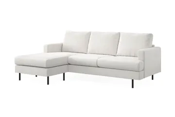 Menard Compact 3-sits Vänstervänd L-formad Divansoffa i Bouclé - Vit - Möbler - Vardagsrum - Soffor - Divansoffa & schäslong
